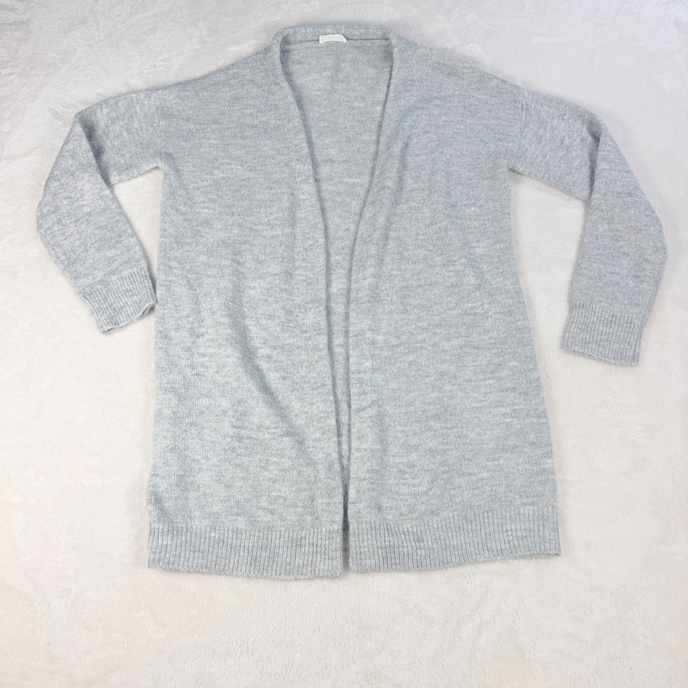 Sophie Rue Longline Cardigan Womens L Heather Gray Open Front Soft Knit Duster